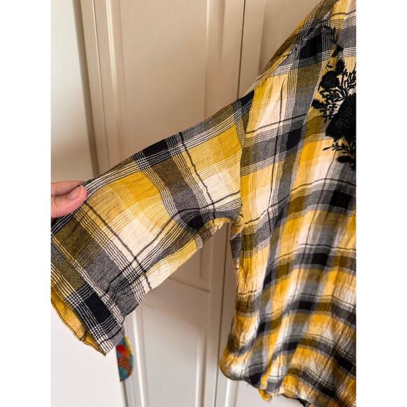 Anthropologie Maeve Oversized Embroidered Flannel Size XS/S - Picture 6 of 8